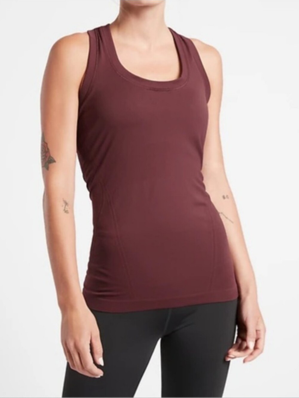 Athleta Seamless Athletic Tank Top - Burgundy